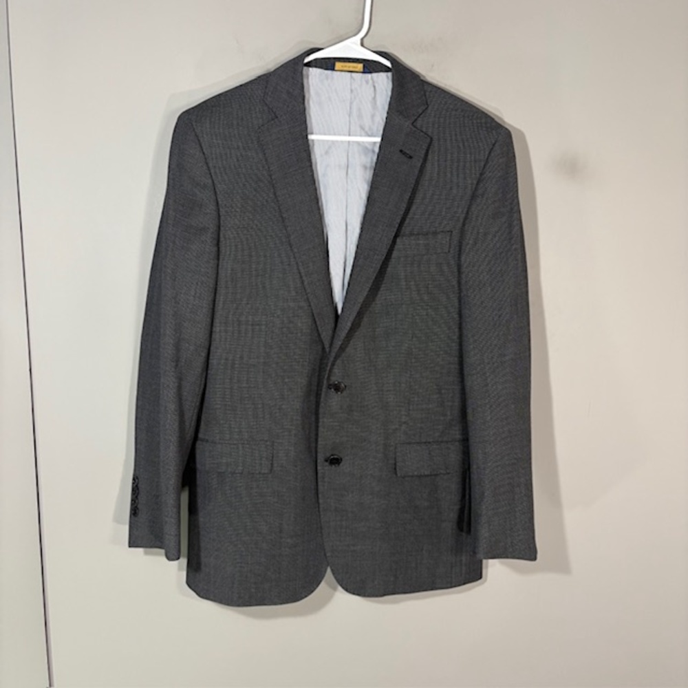 Brooks Brothers Blazer Mens 40R Gray Wool Explorer Regent Fit Stretch Sport Coat